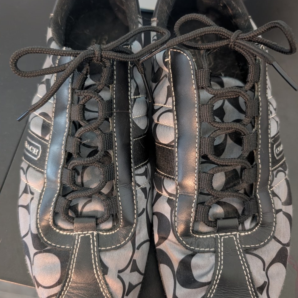 Coach Black and Gray Patterned Sneakers